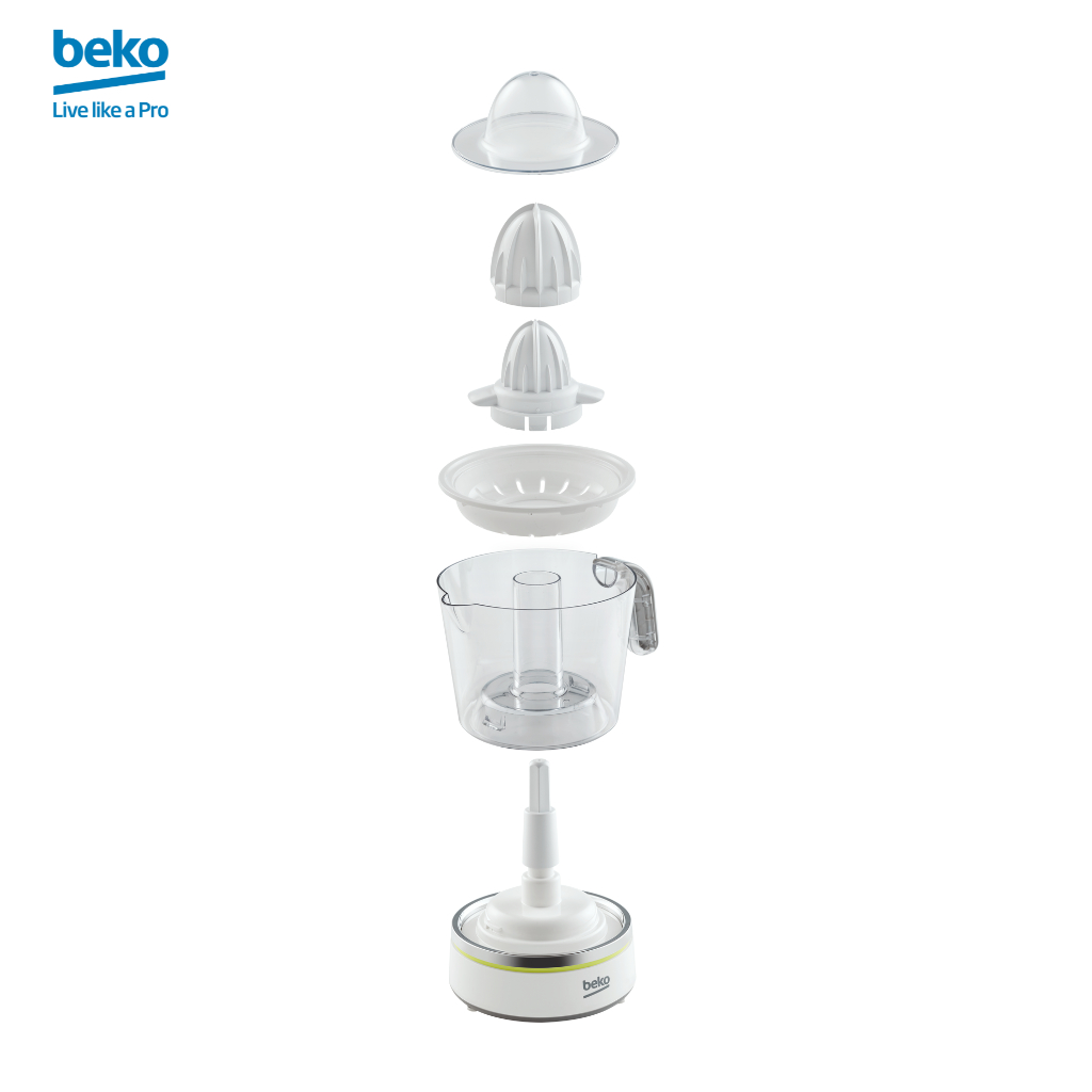 Máy Vắt Cam BEKO 1L Công Suất 40W, Gồm 2 Đầu Vắt Tự Động Đảo Chiều Không Gây Đắng Khi Dùng - CJB5103W - Hàng Chính Hãng