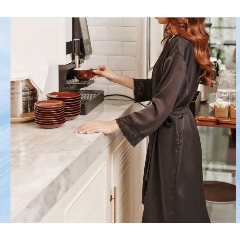 Áo choàng lụa phối ren mặc ngủ sang trọng tặng kèm chip ren gợi cảm đủ size