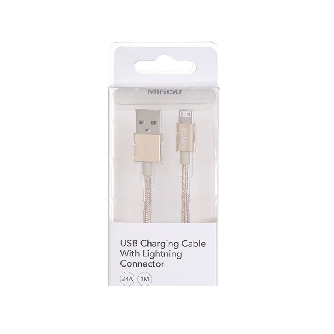 Cáp sạc nhanh Miniso Lightning 1m 2.4A - Hàng chính hãng