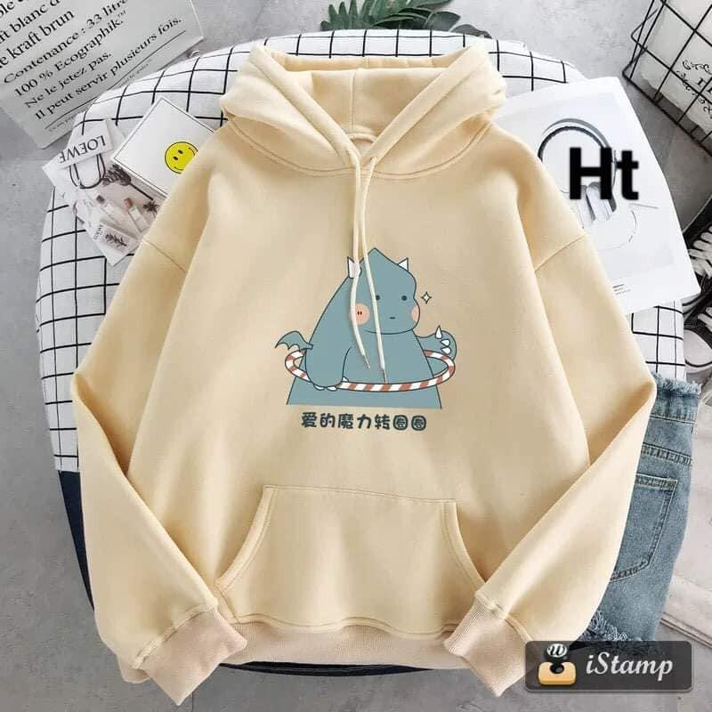 Áo hoodie dài tay khủng long chất nỉ bông cao cấp 6 màu