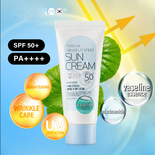 Kem chống nắng ra má kiềm dầu nâng tông nhẹ Kwailnara Moisture Natuaral UV Shield Sun Cream Hàn Quốc 60gr