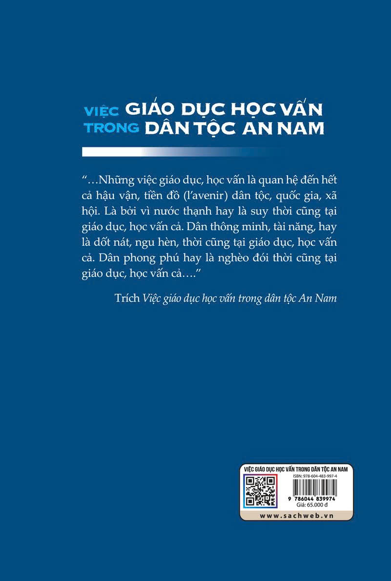 Sách Việc giáo dục học vấn trong dân tộc An Nam