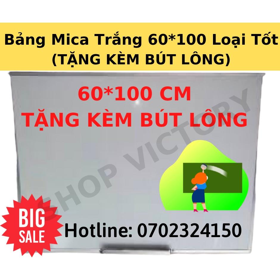 Bảng Mica trắng, viết bút lông, bảng thông báo viền Nhôm 60x100cm