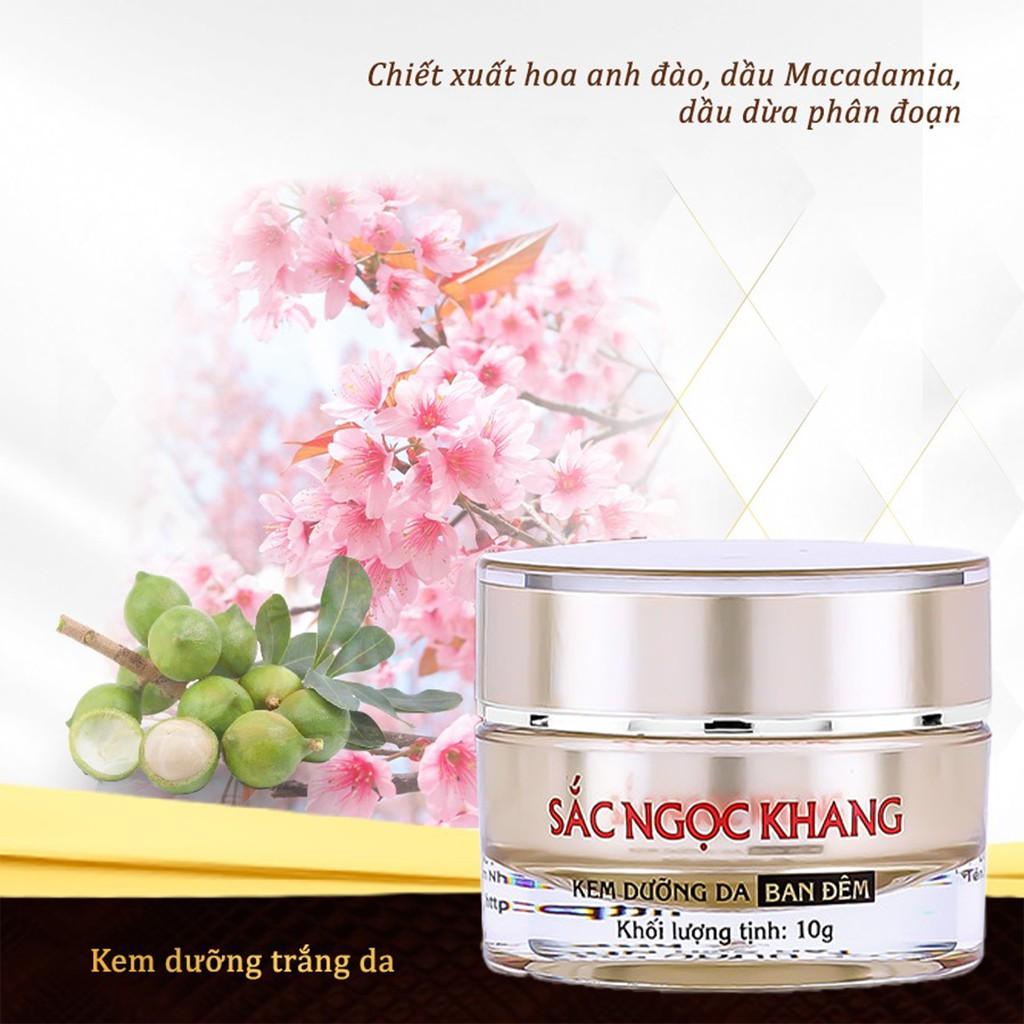 Kem Dưỡng Da Ban Đêm Sắc Ngọc Khang 10g giúp dưỡng da ẩm mịn, tươi sáng và mờ nám - sạm - tàn nhang