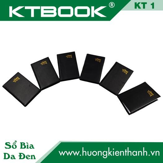 Gói 10 cuốn Sổ ghi chép Bìa Da Đen KTBOOK cao cấp KT 1 dày dòng kẻ ngang khổ A7 - 140 trang