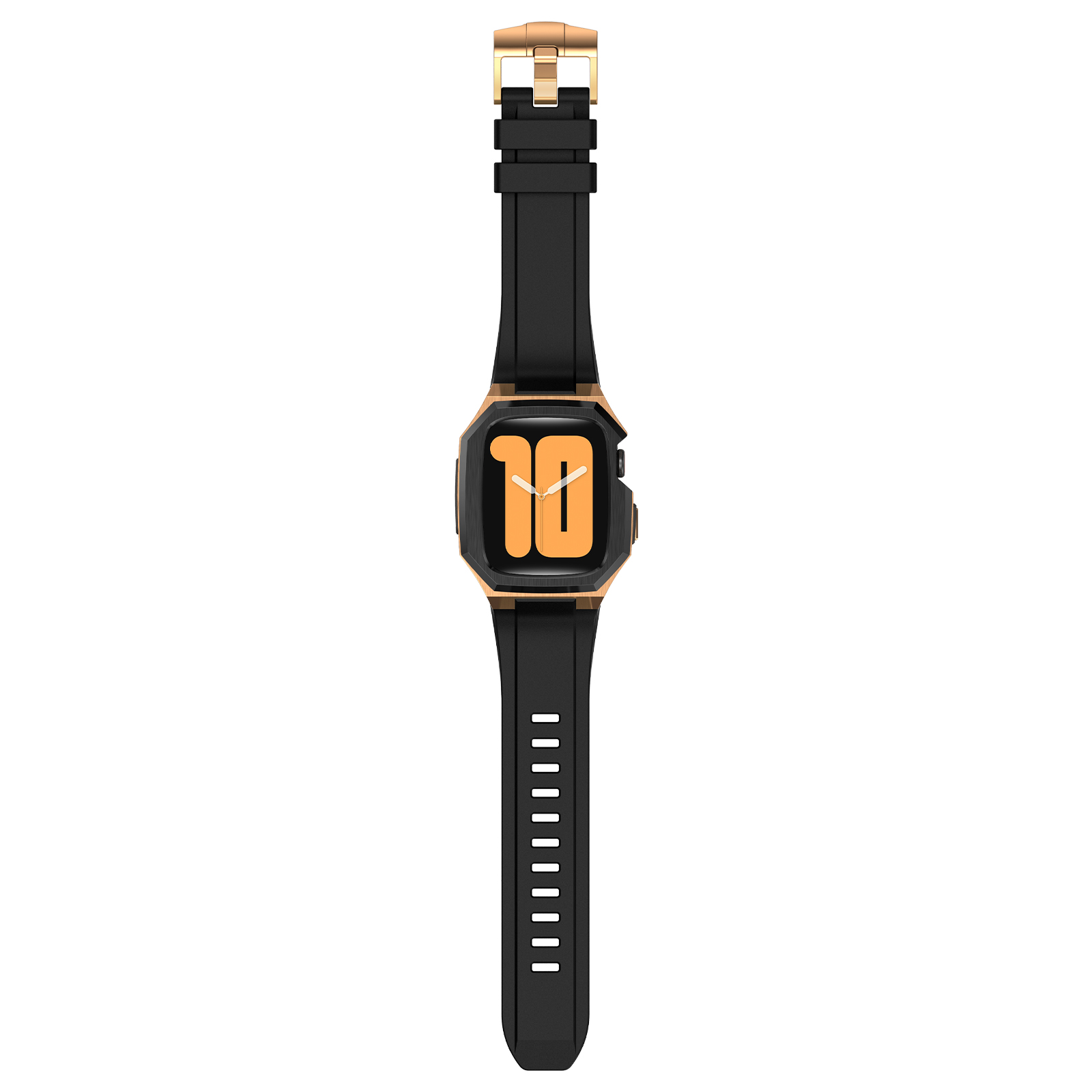 Ốp Case Vỏ Thép Không Gỉ bảo vệ tích hợp dây đeo Fluororubber cho Apple Watch Series 4/5/6/7/8/9/SE1,2 Size 44mm/45mm - Hàng Chính Hãng