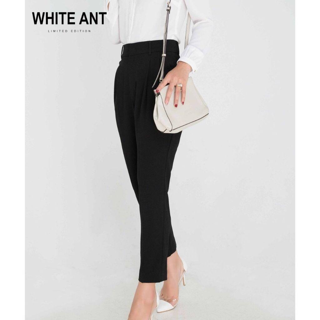 Quần Baggy Công Sở Nữ WHITE ANT Thiết Kế Dáng Dài Cạp Cao, Chất Liệu Vải Cao Cấp C