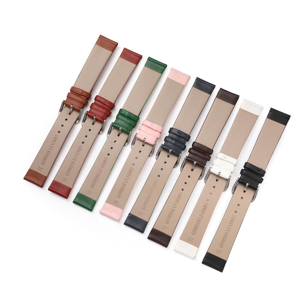 Dây đồng hồ da bê mềm slim BO-20 chống thấm nước nhiều size 10 12 14 15 16 18 19 20 22mm