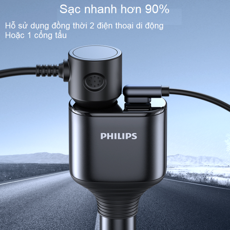 Bộ chia tẩu sạc cao cấp Philips DLP4103B/93 và DLP4102B/93 - Hàng Nhập Khẩu