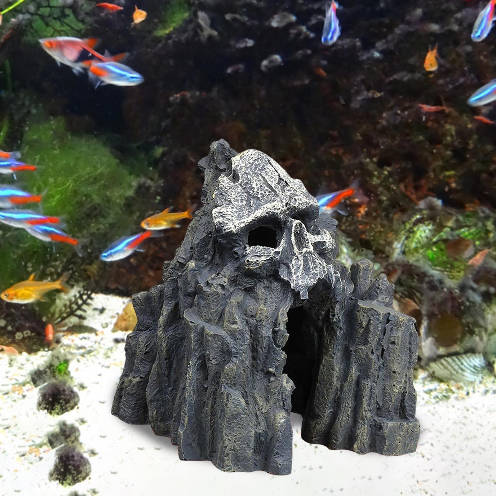 Skull Mountain Decor Rock Cave Aquarium Decoration Landscape Supplies Stone
