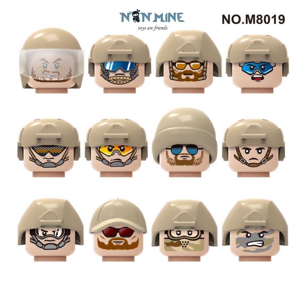 Đồ Chơi Lắp Ráp Minifigures Combo 12 Lính Quân Đội Army Sa Mạc Giáp Vàng M8019