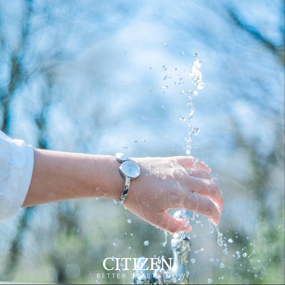 Đồng Hồ Nữ Citizen Đính Kim Cương Dây Thép Không Gỉ EW5490-59A - Mặt Trắng