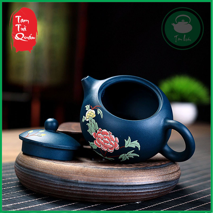 Ấm tử sa thiên thanh nê hoa văn Nghi Hưng 250ml