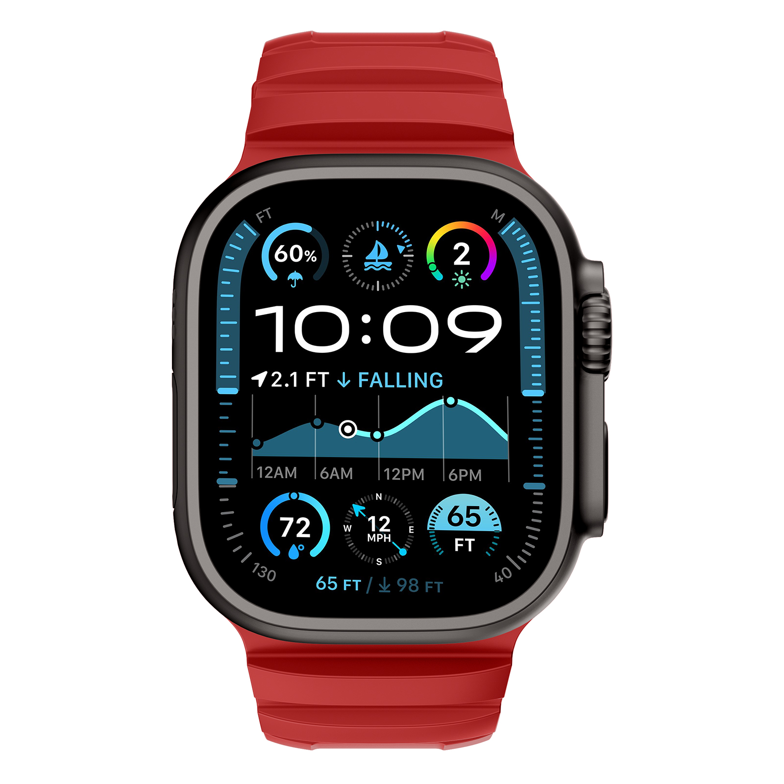 Dây Silicone Tactix cho Apple Watch Ultra 1/2/3 & Apple Watch Series 4/5/6/7/8/9/SE/10/11 Size 44/45/46/49mm - Hàng Chính Hãng