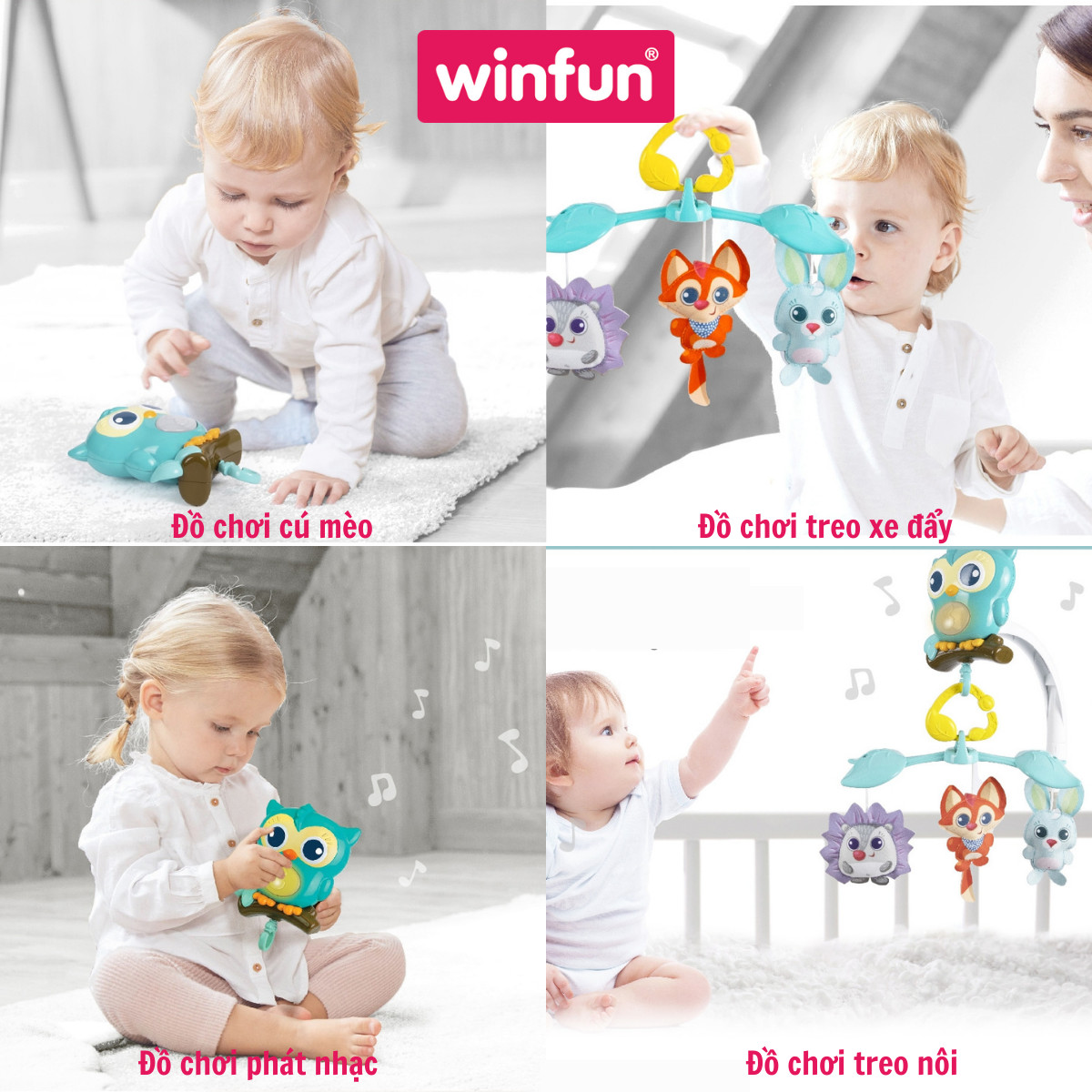 Đồ chơi treo nôi 3 trong 1 hình cú mèo Winfun 720010-NL