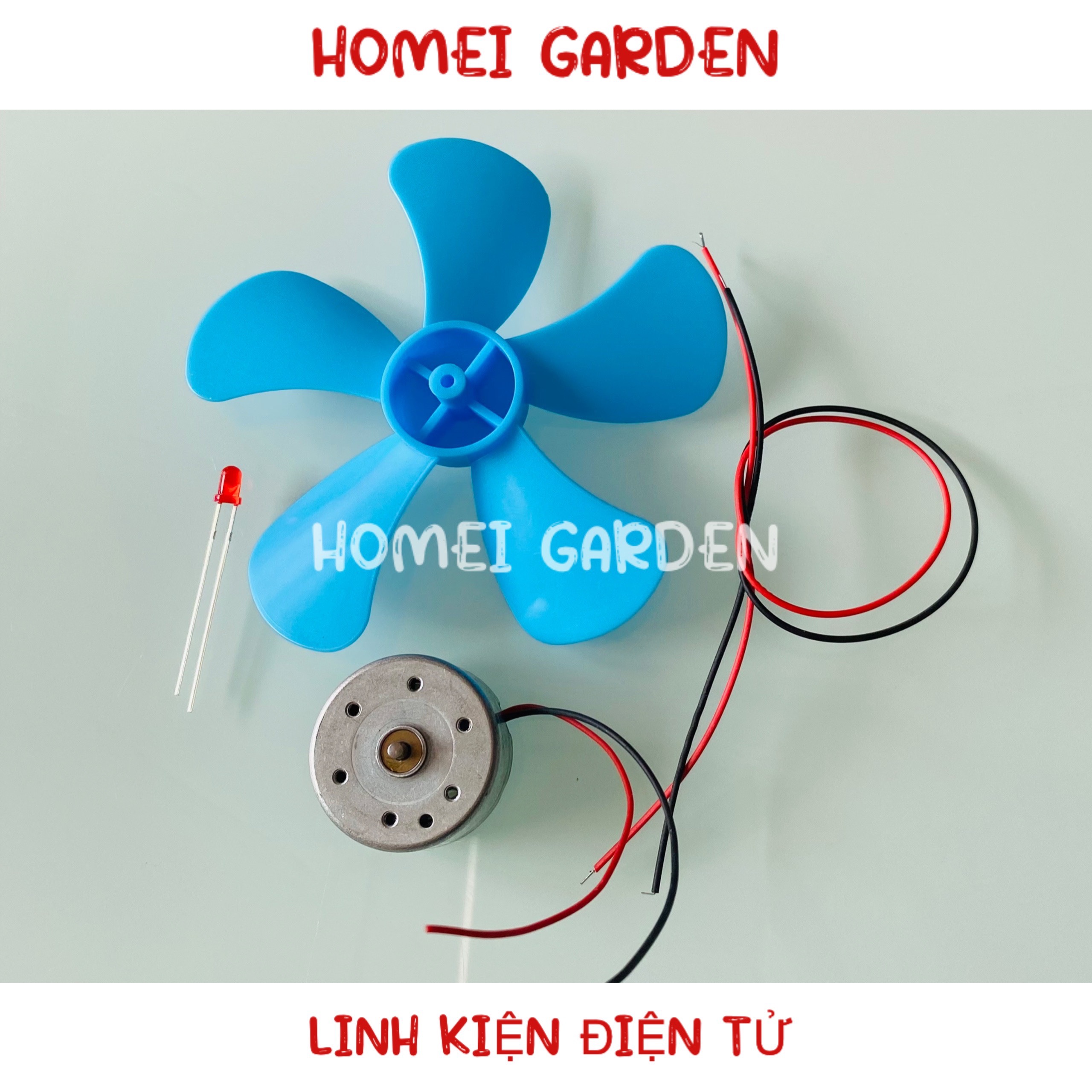 Bộ thực hành tuabin gió phát điện sáng đèn led dùng cho học tập DIY stem - CBGD2