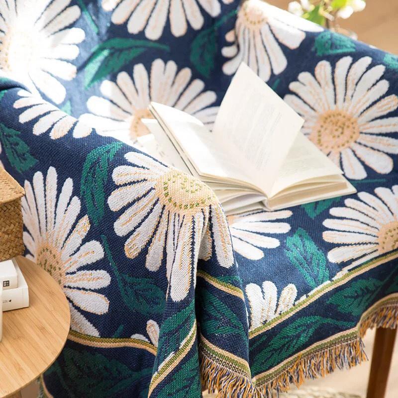 Khăn phủ Sofa, Thảm thổ cẩm vintage trang trí phòng khách kích thước 1m8x2m3