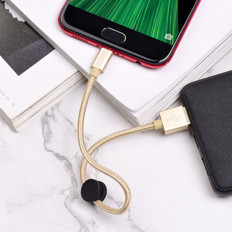 Cáp dây dù ngắn Hoco X35 Micro 2.4A dài 25cm - Hàng chính hãng