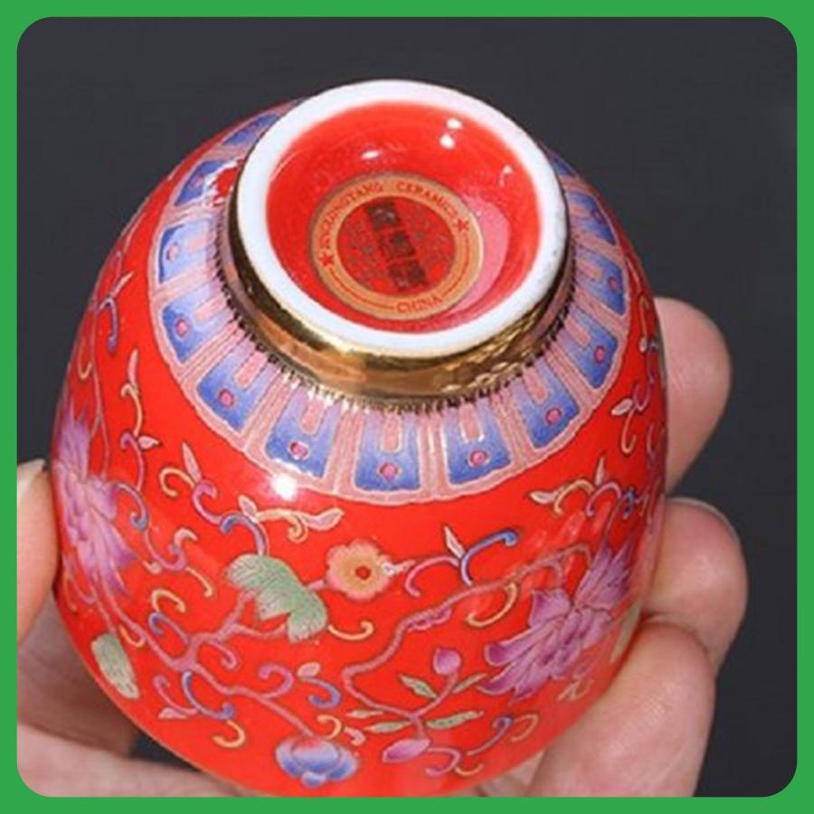 Chén Uống Trà Tử Sa Tráng Bạc SƯƠNG MAI Họa Tiết Hoa Sen Ngũ Sắc Tinh Tế Sang Trọng Dung Tích 70ML