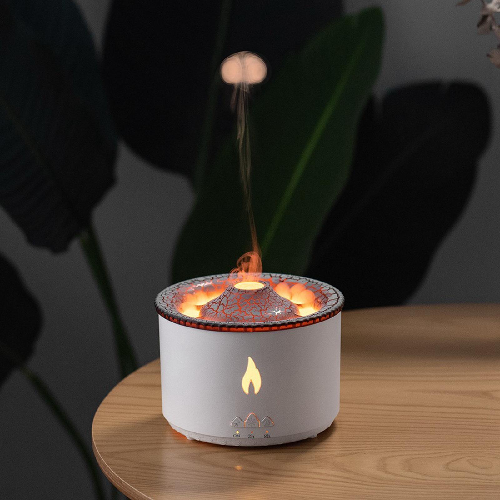 Essential Oil Flame Diffuser Air Humidifier LED Night Light for Travel