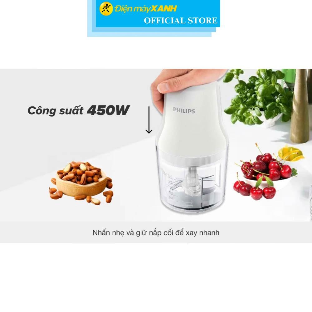 Máy xay thịt mini Philips HR1393 450W 0.5 lít - Hàng Chính Hãng
