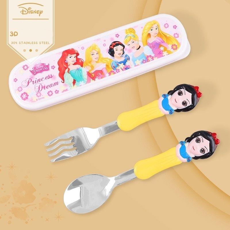 Bộ Thìa và Dĩa ăn inox trẻ em hàng Dlsney có hộp. Hình 3D tươi tắn ,sắc nét