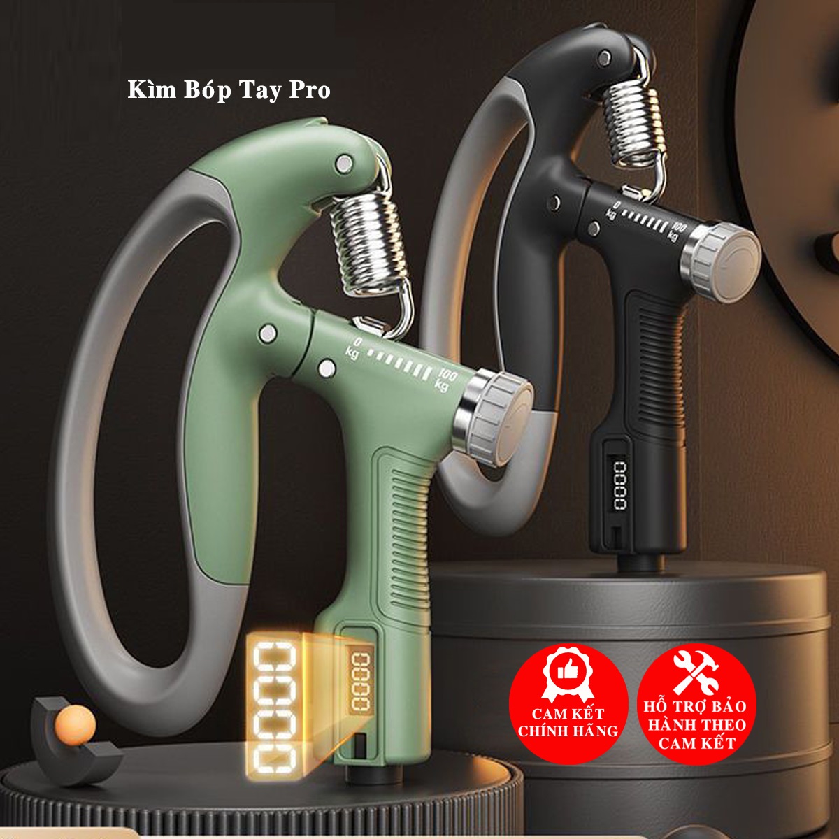 Bộ Kìm Bóp Tay Đếm Số Điện Tử - Dụng Cụ Tập Gym Tập Cơ Bắp Cổ Tay Cao Cấp Tại Nhà Điều Chỉnh Lực Từ 10-100kg