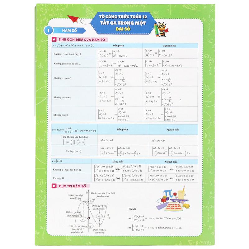 Tờ Công Thức Toán 12 - Tất Cả Trong Một: Đại Số + Hình Học