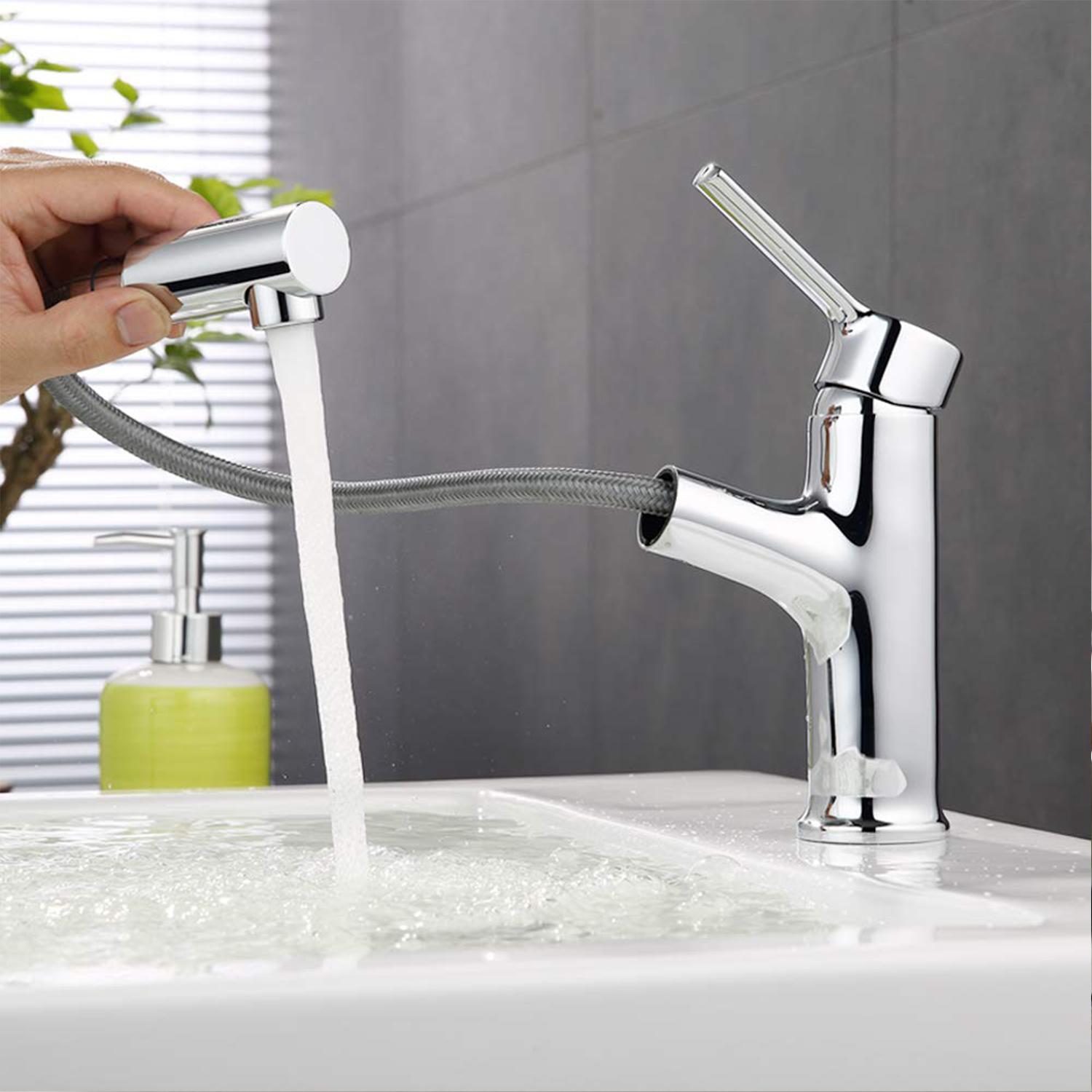 Đầu vòi xịt nước 2 chức năng cho chậu bếp phòng tắm, bằng thép không gỉ