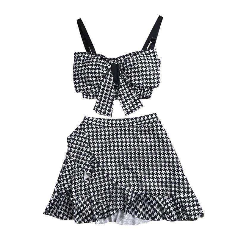 Bikini 2 Mảnh Đẹp - Đồ Bơi Nữ Kẻ Caro Đi Biển
