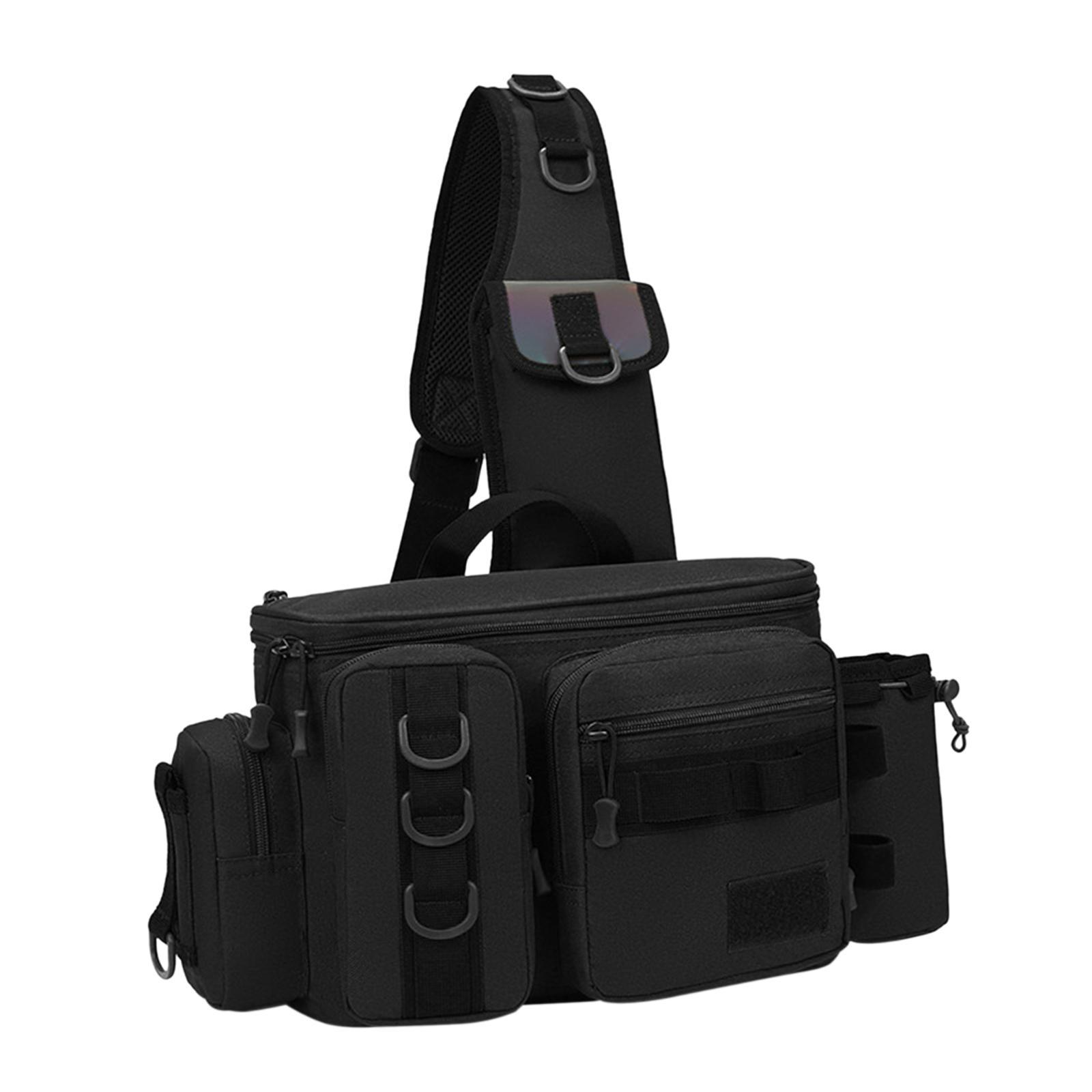 Fishing Tackle Bag Rod Holder Carry Case Bag Chest Pack for Men Women Hiking