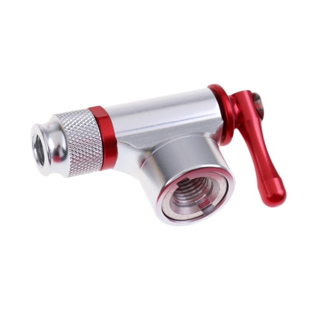 Bicycle CO2 Air Pump Mini Portable Cycling Mountain Bike Tire Pump Inflator Dual Head and 16.5cm Pump Extension Hose