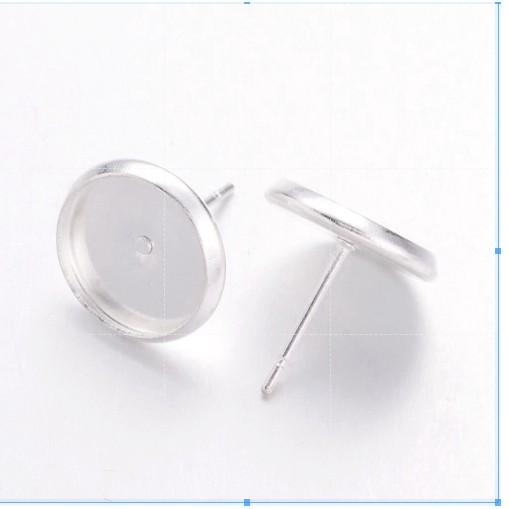 Bộ 5 Đôi Bông Tai Màu Bạc Trắng S925 Khay Tròn Đổ Resin - Trường Thịnh Sài Gòn