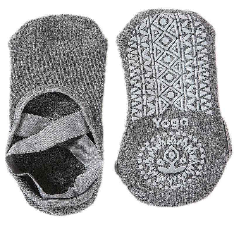 Băng Yoga Pilates Socks cho phụ nữ múa ba lê múa bông chống trượt chống trượt sock tập thể dục tập thể dục slipper chạy tay cầm khóa Color: E-White
