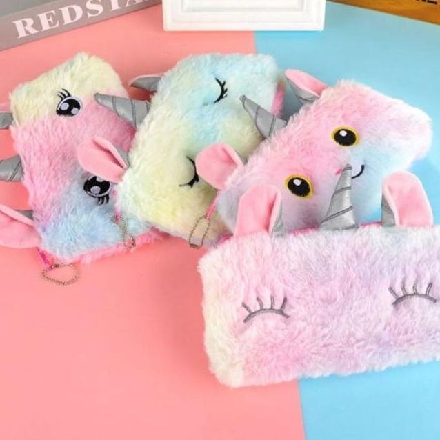 BÓP VIẾT HÌNH UNICORN CHẤT LÔNG MỀM MÀU GALAXY