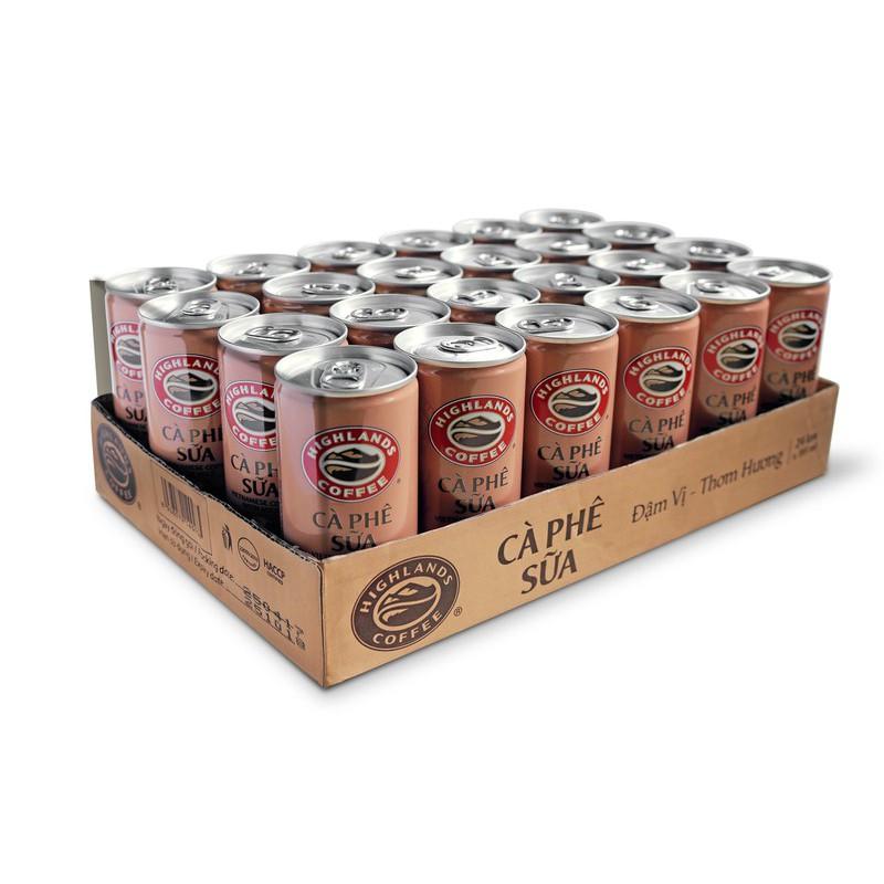 Thùng 24 lon cà phê sữa Highlands Coffee 185ml