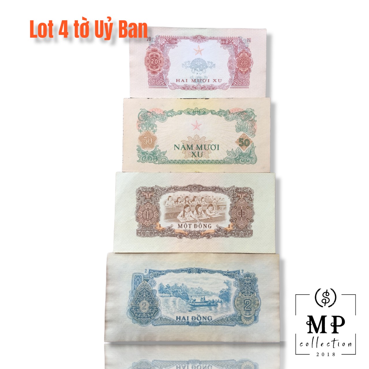 Lot 4 tờ uỷ ban 20 50 xu 1 2 dong 1963 1968 chất lượng cũ.