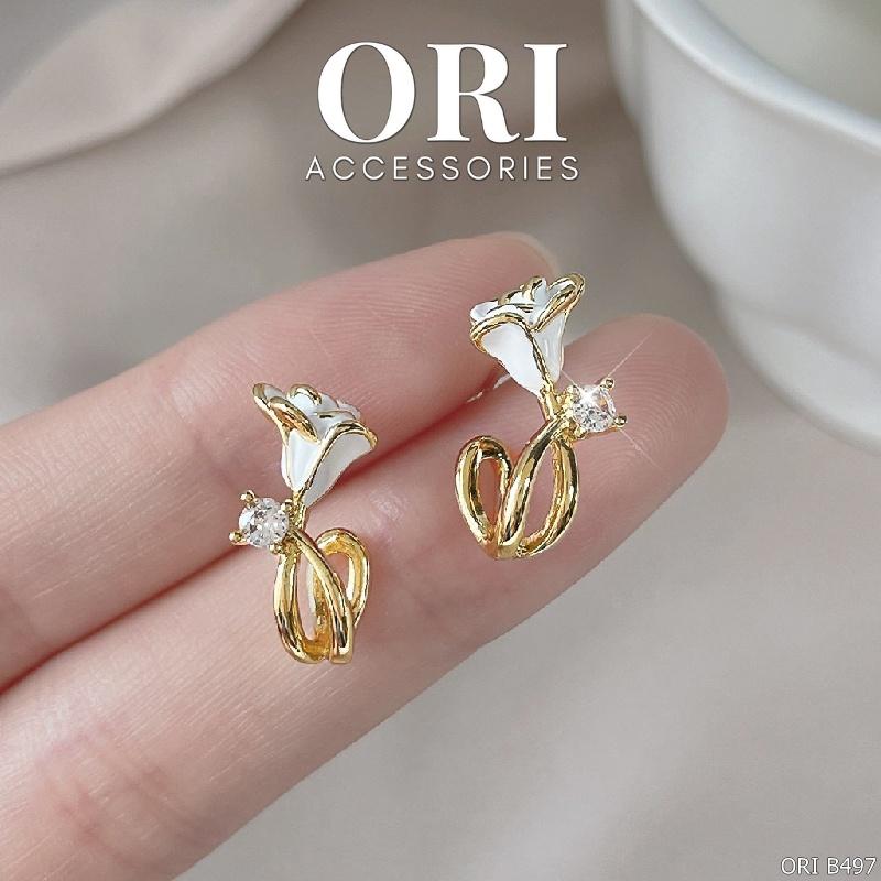 Bông tai nữ hoa hồng Rosa sang trọng ORI ACCESSORIES B497