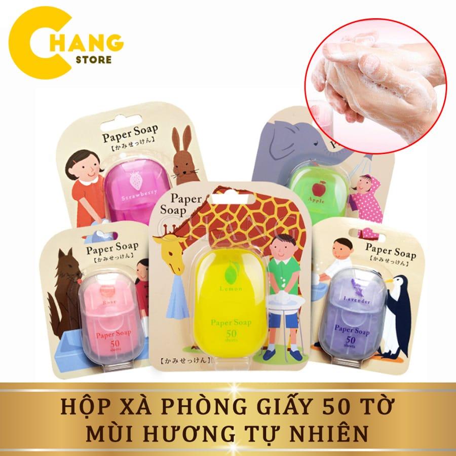 Xà Phòng Giấy - Xà Phòng Rửa Tay Bỏ Túi Mang Đi Du Lịch, Công Tác, Dã Ngoại - Hộp 50 Miếng