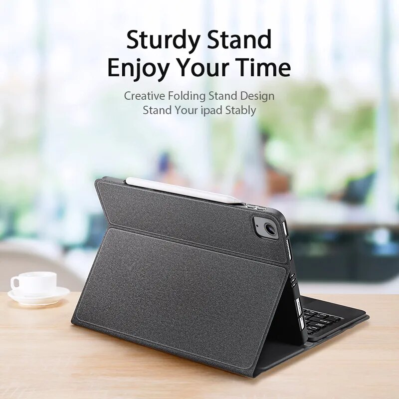 Bao da iPad Air 2020 kèm bàn phím bluetooth có bàn di chuột Magic Keyboard TouchPad chính hãng Ducis