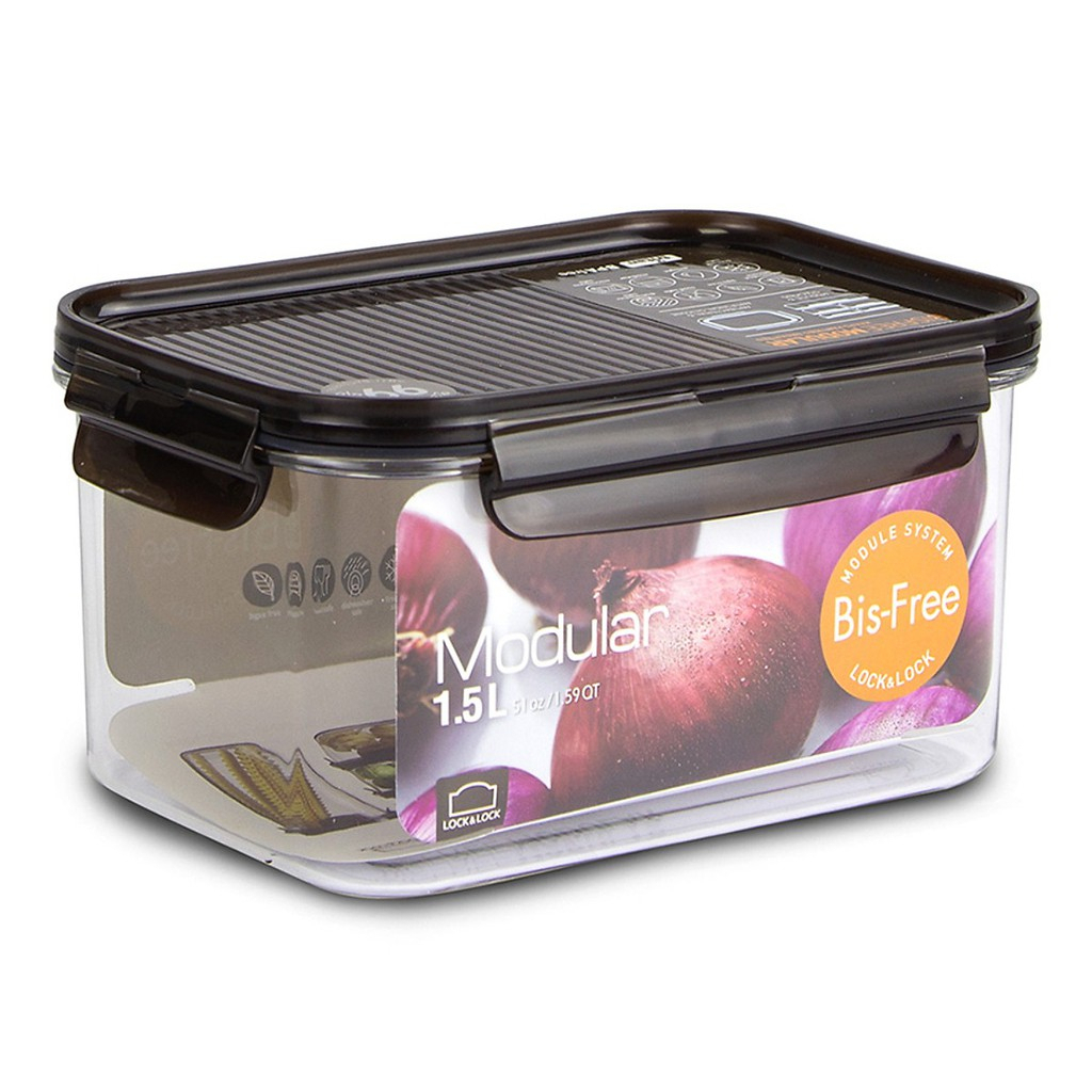 Hộp nhựa bảo quản thực phẩm 1L Lock&amp;Lock Classic HPL817, Hàng chính hãng, nắp gài viền silicone kín, an toàn - JoyMall