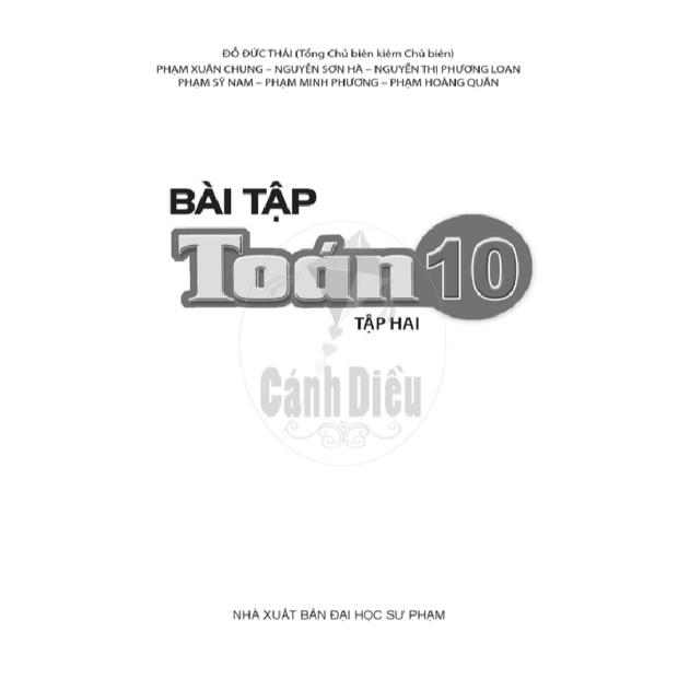 Bài Tập Toán 10 Tập 2 - Cánh Diều