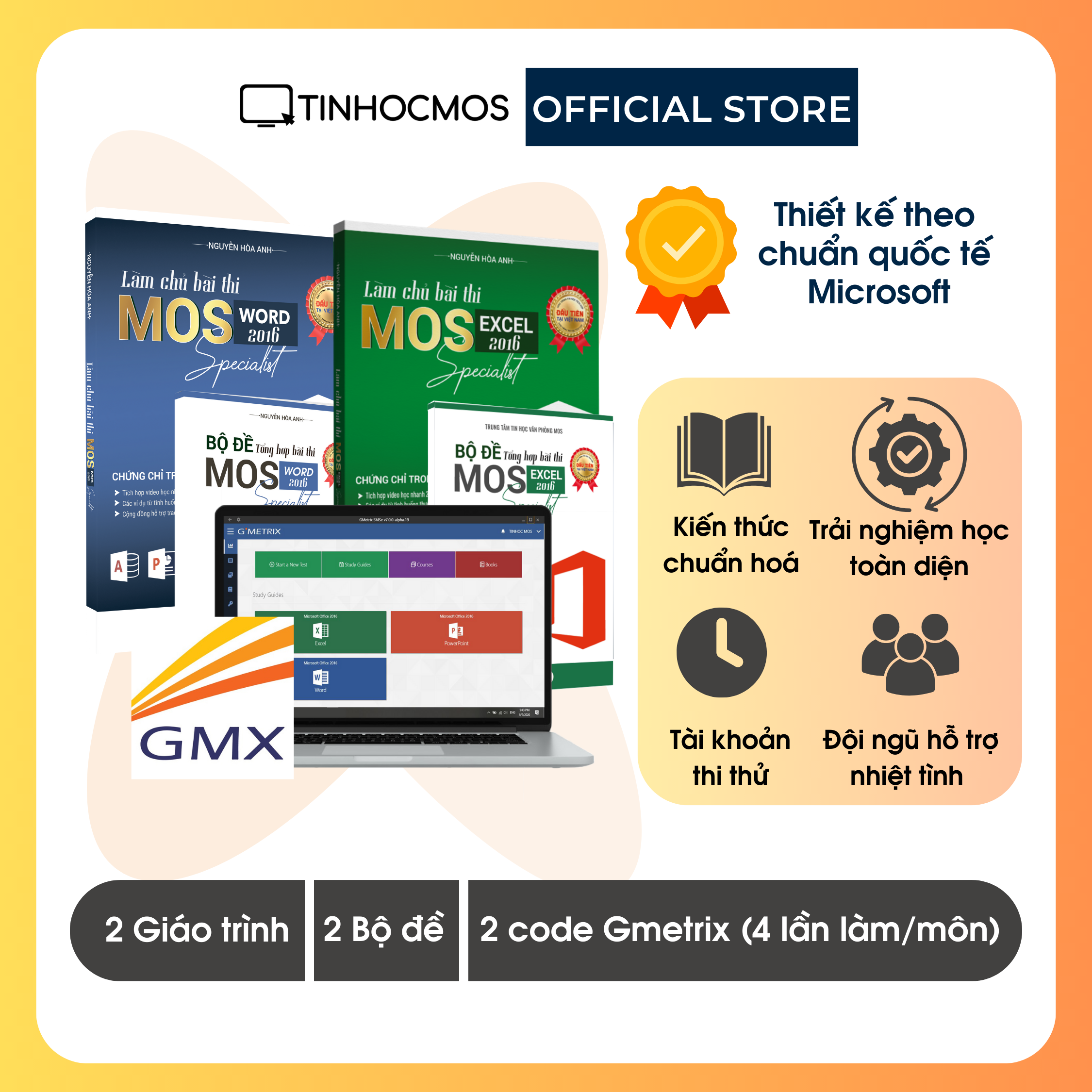 Sách - Combo 2 môn Chinh phục chứng chỉ MOS Word Excel 2019 Associate Specialist (Kèm Video bài giảng) - Luyện thi chứng chỉ MOS - tinhocmos