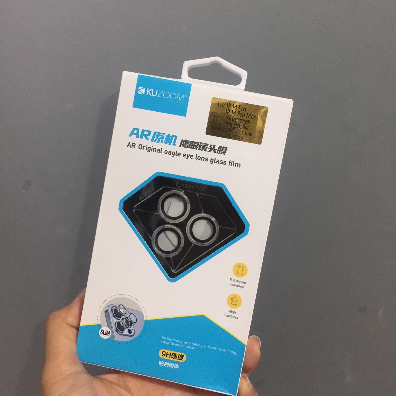 Cụm cường lực dán camera cho iP 14 PRO 6.1" / 14 PRO 6.7" 2022 Kuzoom SLIM_ Hàng chính hãng