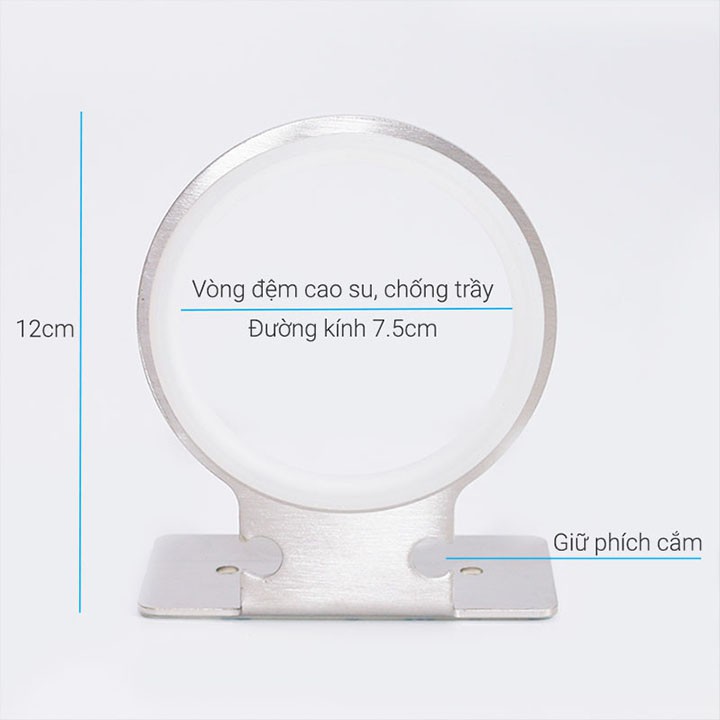 Giá để máy sấy tóc INOX 304, Kệ treo máy sấy nhà tắm dán tường keo dán 3M siêu chắc - INOX