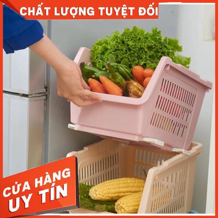 Kệ rổ nhựa 4 tầng đựng đồ đa năng cao cấp dễ tháo lắp, không nắp và bánh xe (tặng một chổi vệ sinh bếp từ mini )