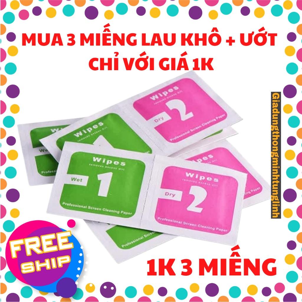 1K 3 MIẾNG Giấy Lau 1 &amp; 2 Cho Kính Cường Lực - Awifi Case