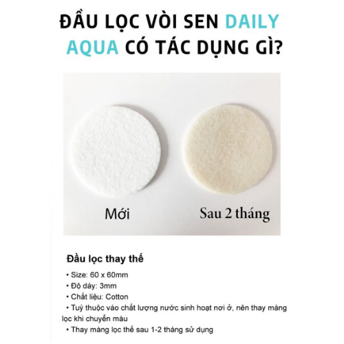 Màng lọc đầu vòi sen Daily Aqua - Lọc bụi bẩn, vi khuẩn