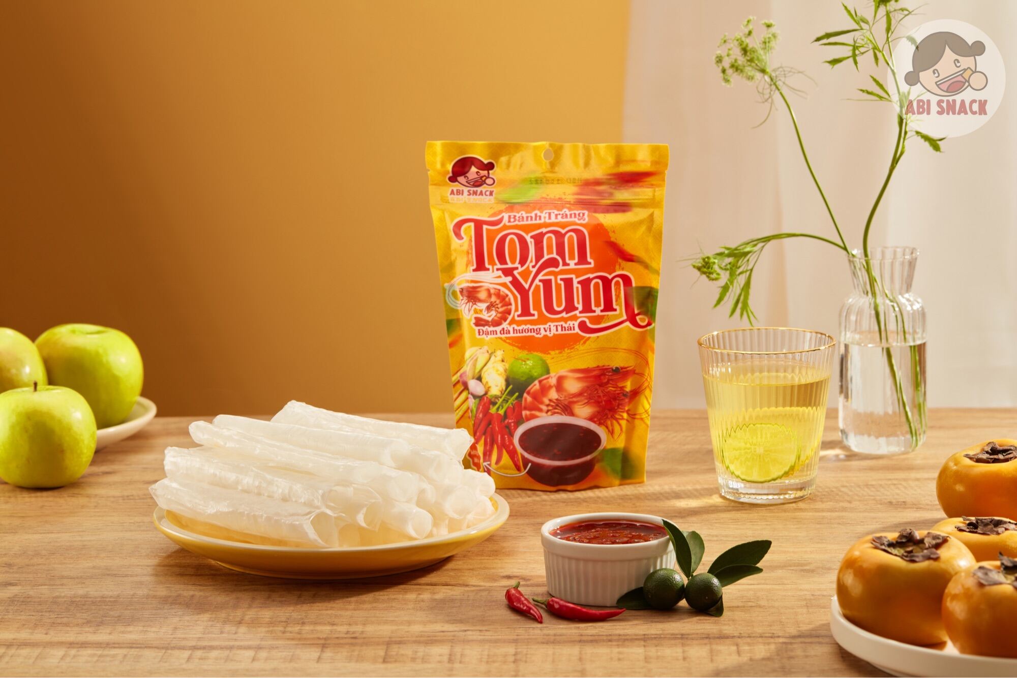 Bánh Tráng Sốt Tomyum Đậm Đà Hương Vị Thái ABI SNACK