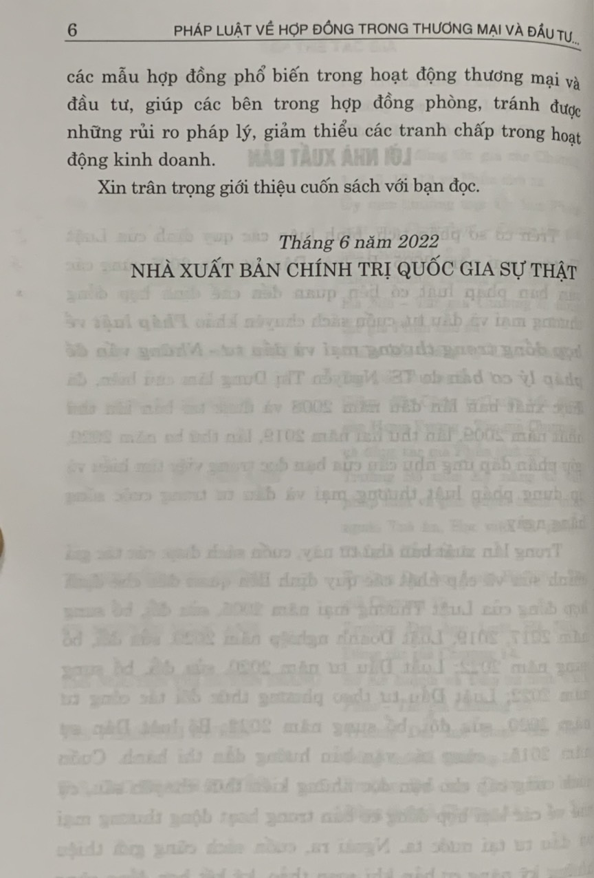 Pháp luật về hợp đồng trong thương mại và đầu tư